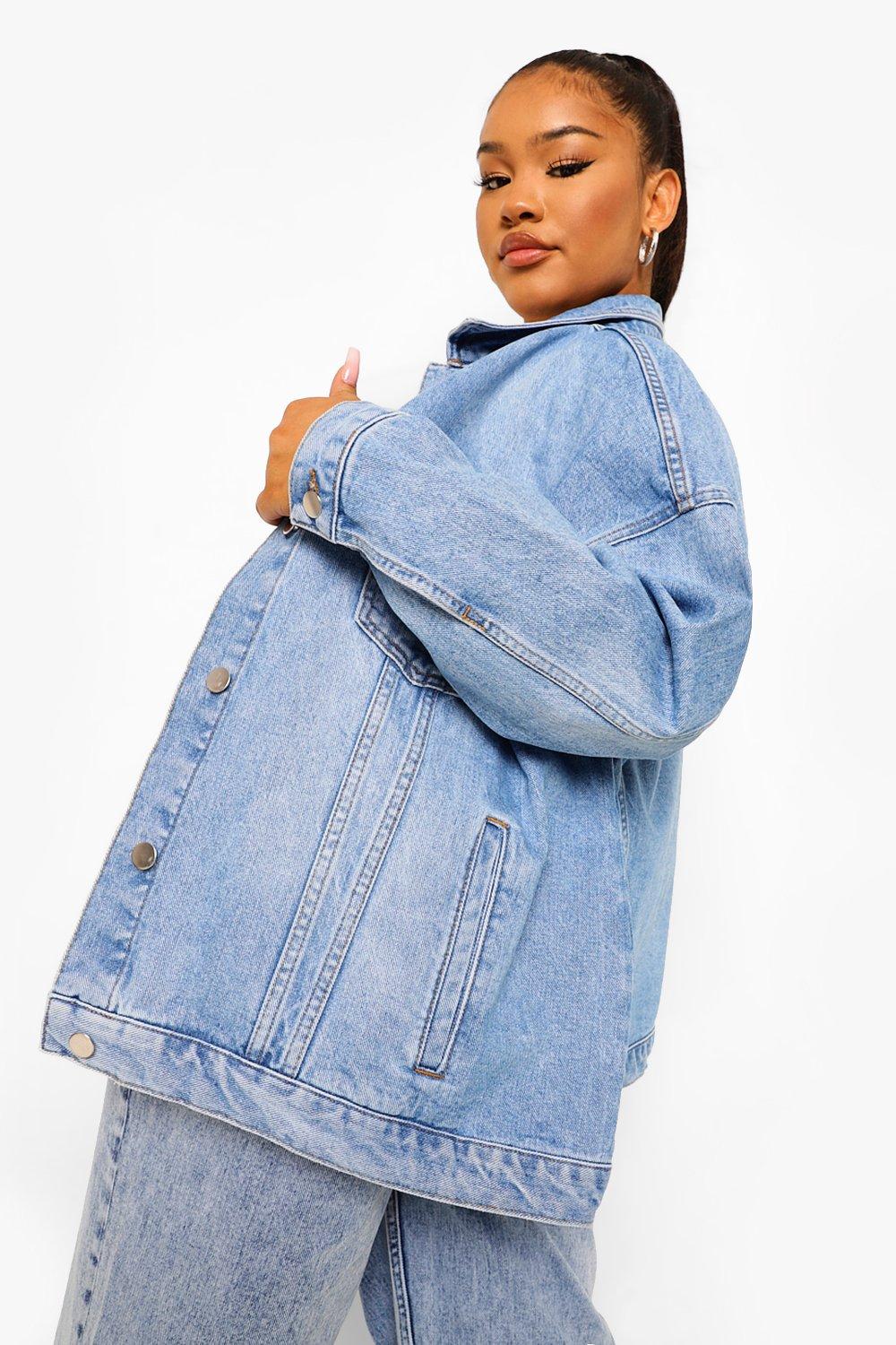 Plus size jean hot sale jacket long